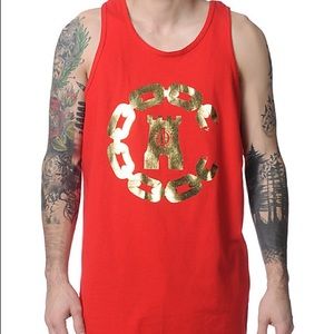 Mens Crooks and Castles 10-Year Chain Red Tank Top Size Large❤️❤️‍🔥💔❣️❤️‍🩹🏰